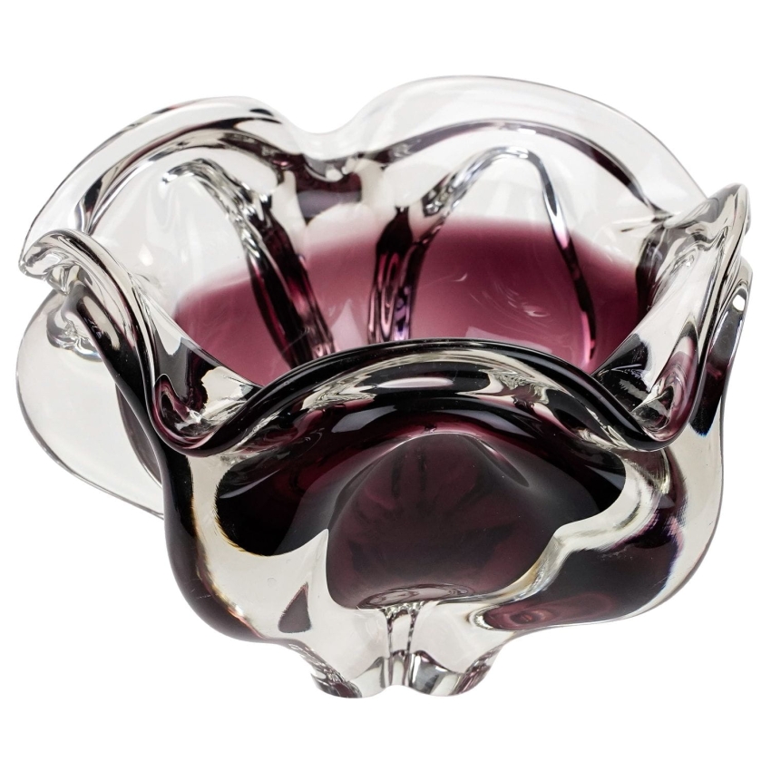 54891 CHŘIBSKÁ J. HOSPODKA FIOLETOWY OKAZAŁY WAZON ŻARDINIERA DESIGN POPIELNICA Z LAT 60-TYCH (1).jpg