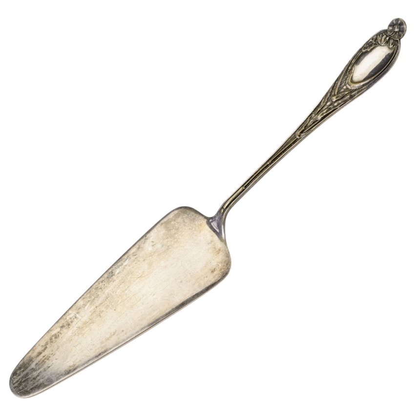 55030 PIĘKNA PLATEROWANA SECESYJNA ŁOPATKA DO CIST TORTÓW (1).jpg