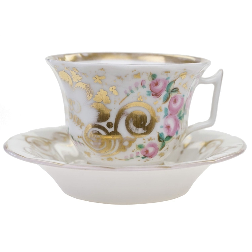 55159 BIEDERMEIER RĘCZNIE MALOWANA FILIŻANKA ZE SPODKIEM STARUSZKA UPOMINEK OKAZJONALNA (1).jpg
