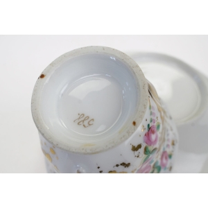 55159 BIEDERMEIER RĘCZNIE MALOWANA FILIŻANKA ZE SPODKIEM STARUSZKA UPOMINEK OKAZJONALNA (5).JPG