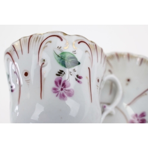 55343 BIEDERMEIER RĘCZNIE MALOWANA FILIŻANKA ZE SPODKIEM STARUSZKA (3).JPG
