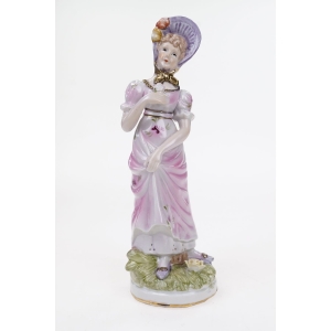55510 PORCELANOWA FIGURA DAMY Z KWIATKIEM STATUETKA PORCELANOWA (2).JPG
