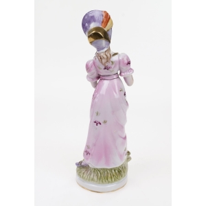 55510 PORCELANOWA FIGURA DAMY Z KWIATKIEM STATUETKA PORCELANOWA (4).JPG