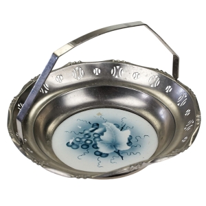 56047 CERAMICZNA PATERA KOSZYCZEK Z WINOGRONAMI W STYLU RETRO ZAKUTA W METAL (1).jpg