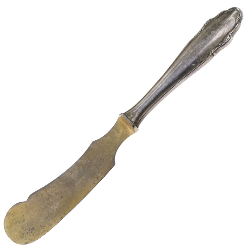 56257 WMF MODEL 2200 PLATEROWANY SREBREM NÓŻ DO MASŁA ZE ZŁOCONYM OSTRZEM (1).jpg