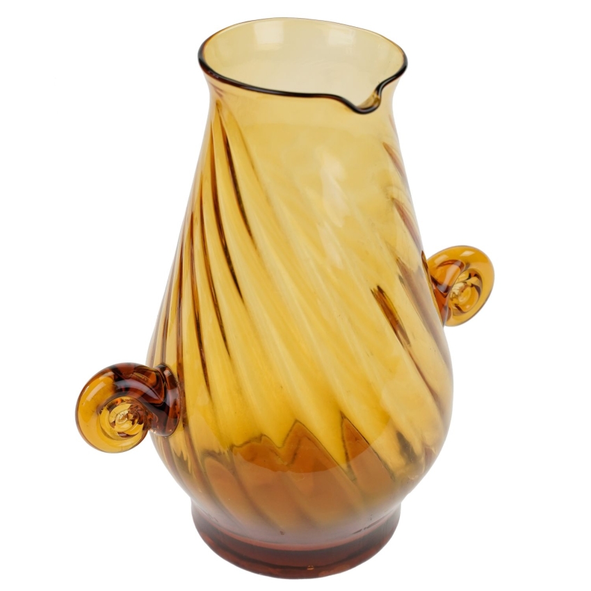 56318 HUTA LAURA BURSZTYNOWY DZBANEK DO WODY SOKÓW POLSKIE SZKŁO ARTYSTYCZNE (1).jpg