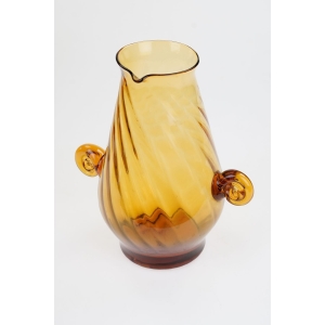 56318 HUTA LAURA BURSZTYNOWY DZBANEK DO WODY SOKÓW POLSKIE SZKŁO ARTYSTYCZNE (5).JPG