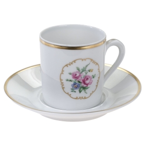 56389 FÜRSTENBERG FILIŻANKA ZE SPODKIEM MOKKA Z KWIATOWYM MEDALIONEM (1).jpg