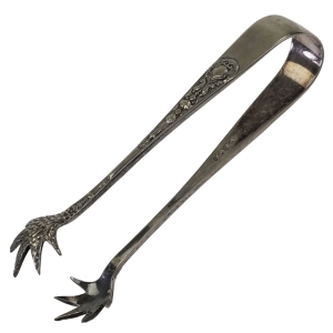 EPNS MAŁE SZCZYPCE DO CUKU PLATEROWANA SREBREM SZPONY