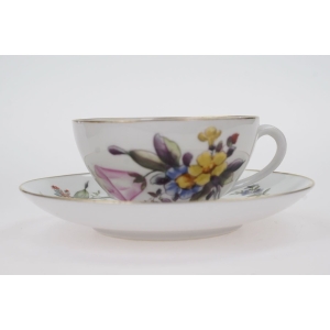 56896 BING &amp; GRONDAHL KOPENHAGA FILIŻANKA MOKKA ZE SPODKIEM KOLOROWE KWIATUSZKI (2).JPG