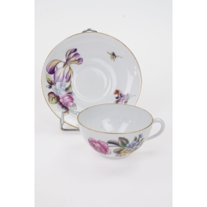 56896 BING &amp; GRONDAHL KOPENHAGA FILIŻANKA MOKKA ZE SPODKIEM KOLOROWE KWIATUSZKI (9).JPG