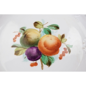 56989 BIEDERMEIER OWOCE RĘCZNIE MALOWANA AŻUROWA PATERA ZABYTEK (2).JPG