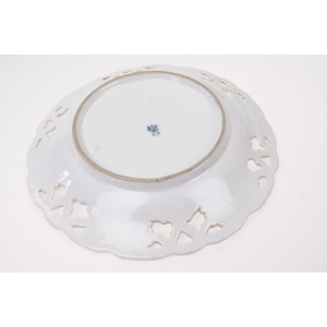 56989 BIEDERMEIER OWOCE RĘCZNIE MALOWANA AŻUROWA PATERA ZABYTEK (5).JPG