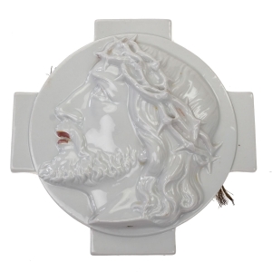 56961 TECO BOIS DE  LIEGE SECESJA PORCELANOWY KRZYŻ Z TWARZĄ PANA JEZUSA W CIERNIOWEJ KORONIE (1).jpg