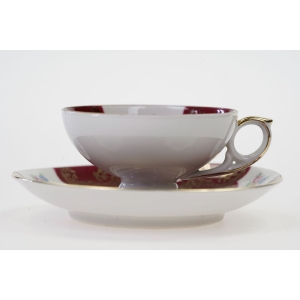 57213 SELTMANN ŚLICZNA ELEGANCKA MOKKA NA STÓPCE BORDO KWIATUSZKI I ZŁOTO (2).JPG