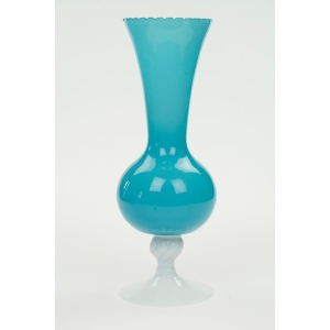 57368 EMPOLI BŁĘKITNY KIELICH WAZON DEKORACJA PIĘKNE SZKŁO (2).JPG