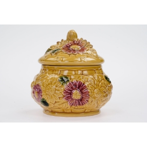 57377 MAJOLIKA CUDOWNY KWIATOWY POJEMNIK BOMBONIERA (3).JPG