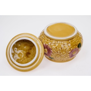 57377 MAJOLIKA CUDOWNY KWIATOWY POJEMNIK BOMBONIERA (5).JPG