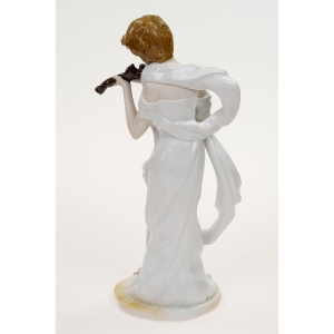57440 DUŻA PORCELANOWA RĘCZNIE MALOWANA FIGURKA SKRZYPACZKI DZIEWCZYNY GRAJĄCEJ NA SKRZYPCACH (4).JPG