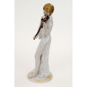 57440 DUŻA PORCELANOWA RĘCZNIE MALOWANA FIGURKA SKRZYPACZKI DZIEWCZYNY GRAJĄCEJ NA SKRZYPCACH (5).JPG