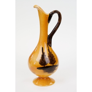 57687 CERAMICZNA DZBAN WAZON Z UCHEM Z OWADEM PSZCZOŁĄ Z LAZUROWEGO WYBRZEŻA (2).JPG