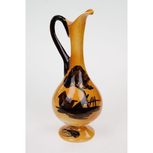 57687 CERAMICZNA DZBAN WAZON Z UCHEM Z OWADEM PSZCZOŁĄ Z LAZUROWEGO WYBRZEŻA (5).JPG