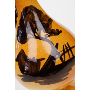 57687 CERAMICZNA DZBAN WAZON Z UCHEM Z OWADEM PSZCZOŁĄ Z LAZUROWEGO WYBRZEŻA (6).JPG