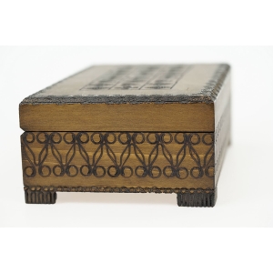 57700 CEPELIA SZKATUŁKA KUFEREK MILENIUM KRAKÓW DREWNIANE PUDEŁKO KASETKA NA KARTY (4).JPG