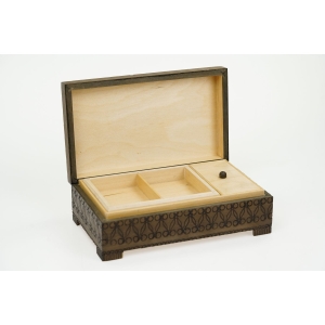 57700 CEPELIA SZKATUŁKA KUFEREK MILENIUM KRAKÓW DREWNIANE PUDEŁKO KASETKA NA KARTY (6).JPG