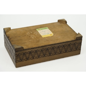 57700 CEPELIA SZKATUŁKA KUFEREK MILENIUM KRAKÓW DREWNIANE PUDEŁKO KASETKA NA KARTY (9).JPG