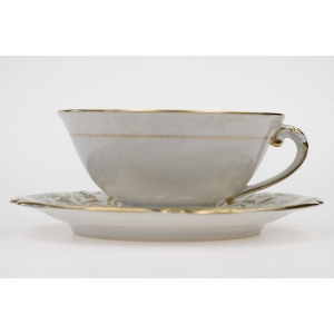 57715 BERNARDAUD LIMOGES FILIŻANKA ZE SPODKIEM ZŁOTE WZORY (3).JPG