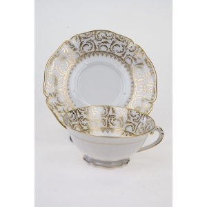 57715 BERNARDAUD LIMOGES FILIŻANKA ZE SPODKIEM ZŁOTE WZORY (4).JPG