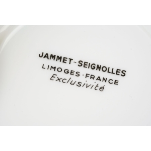 57798 LIMOGES JAMMET-SEIGNOLLES FILIŻANKA DO MOKKI ZE SPODKIEM GIRLANDY RÓŻYCZEK (6).JPG