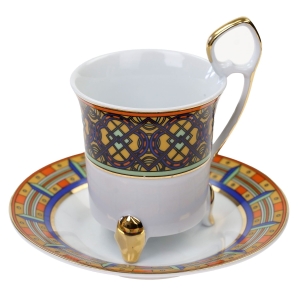 58075 LIMOGES STYLE ŚLICZNA MOKKA NA NOŻKACH ZE SPODKIEM KOLOROWE SZLACZKI (1).jpg