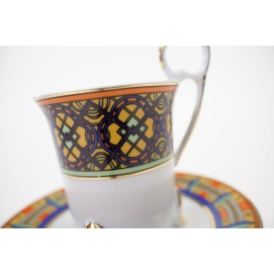 58075 LIMOGES STYLE ŚLICZNA MOKKA NA NOŻKACH ZE SPODKIEM KOLOROWE SZLACZKI (3).JPG
