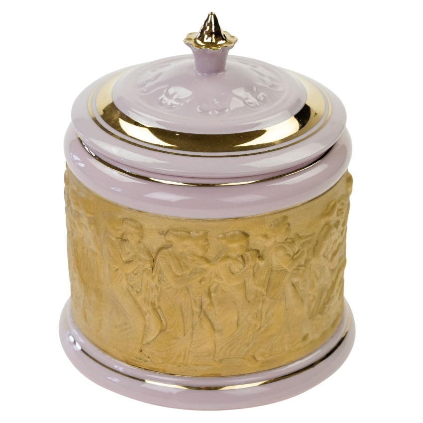58025 CHODOV MITOLOGICZNE ZŁOCONE RELIEFY BOMBONIERA Z RÓŻOWEJ PORCELANY (1).jpg