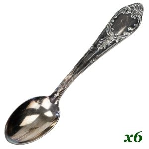 KOMPLET PLATEROWANYCH SREBREM ŁYŻECZK RACZEJ DO MOKKI