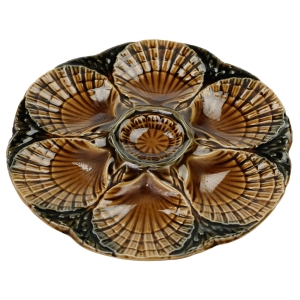 58766 SARREGUEMINES MAJOLIKA CUDOWNA PATERA NA OSTRYGI SKORUPIAKI (1).jpg