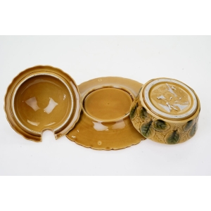 58767 SARREGUEMINES MAJOLIKA CUDOWNY OWOCOWY POJEMNIK NA KONFITURY TRUSKAWKI (5).JPG