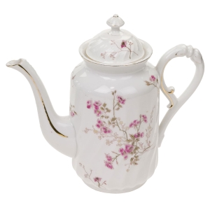 BAUDOUR CUDOWNY SECESYJNY DZBANEK DO KAWY RÓŻOWE KWIATUSZKI