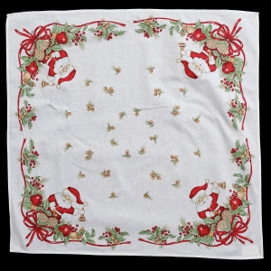 BOŻE NARODZENIE OBRUS ZE ŚWIĄTECZNYM NADRUKIEM 76 X 74 CM