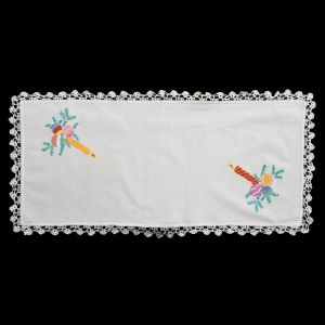 58850 BOŻE NARODZENIE STARY RĘCZNIE WYSZYWANY BIEŻNIK 85,5 X 39 CM (1).JPG