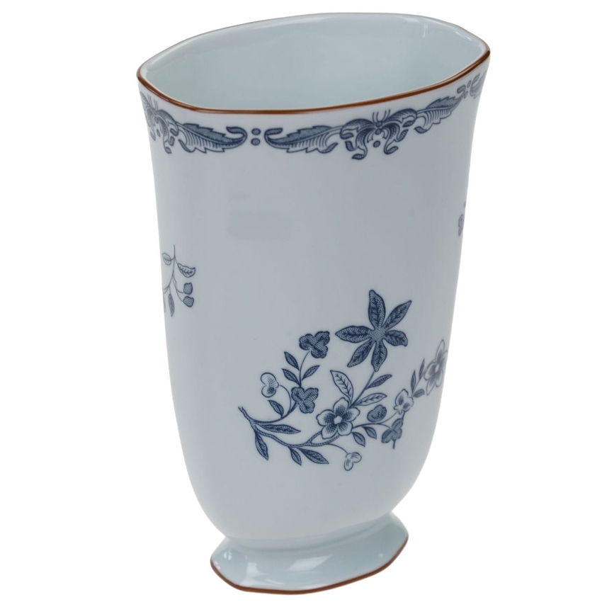 58931 RÖRSTRAND EAST INDIES PORCELANOWY ELEGANCKI WAZON W NIEBIESKIE KWIATY (1).JPG