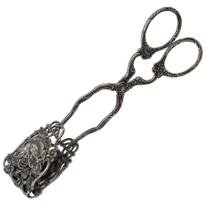 SREBRO PRZEPIĘKNE SZCZYPCE DO CIASTEK AŻUROWE Z RÓŻĄ WAGA 51,4 G