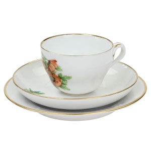 ROYAL COPENHAGEN STAREŃKI ZESTAW ŚNIADANIOWY R ĘCZNIE MALOWANE MAKI