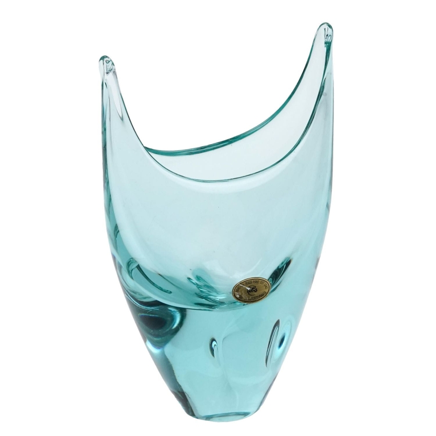 59537 ŽELEZNY BROD M. KLINGER ŚLICZNY MALINOWY NEODYMOWY ZMIENIAJĄCY BARWĘ WAZON (1).jpg