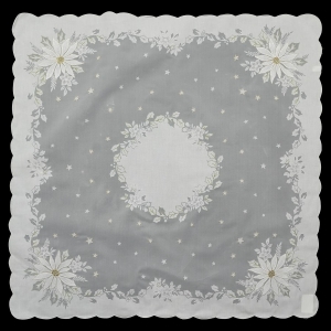 BOŻE NARODZENIE DELIKATNY OBRUS Z MOTYWAMI ŚWIĄTECZNYMI 80,5 X 79 CM