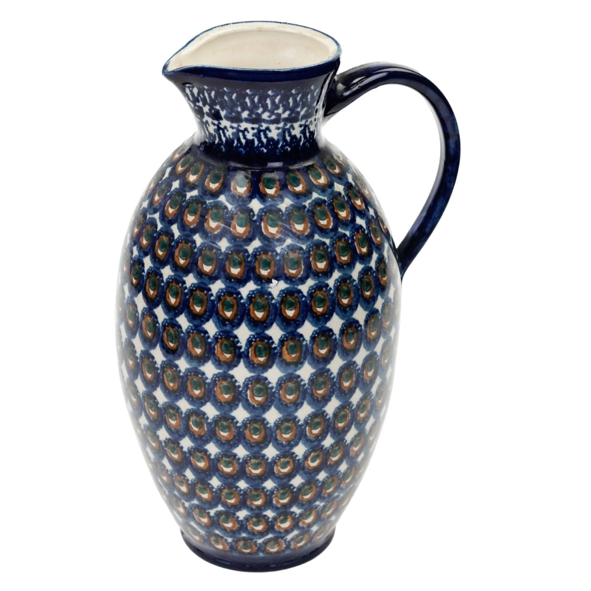 59655 H. HOLLAND CERAMICZNY WAZON Z UCHEM DZBAN ZDOBIONY METODĄ STEMPELKOWĄ (1).jpg