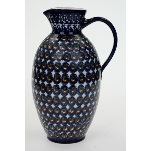 59655 H. HOLLAND CERAMICZNY WAZON Z UCHEM DZBAN ZDOBIONY METODĄ STEMPELKOWĄ (2).JPG