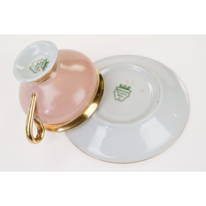 49320 KPM KOPENHAGA ŚLICZNA MNIEJSZA ŁOSOSIOWA FILIŻANKA MOKKA ZE SPODKIEM (4).jpg